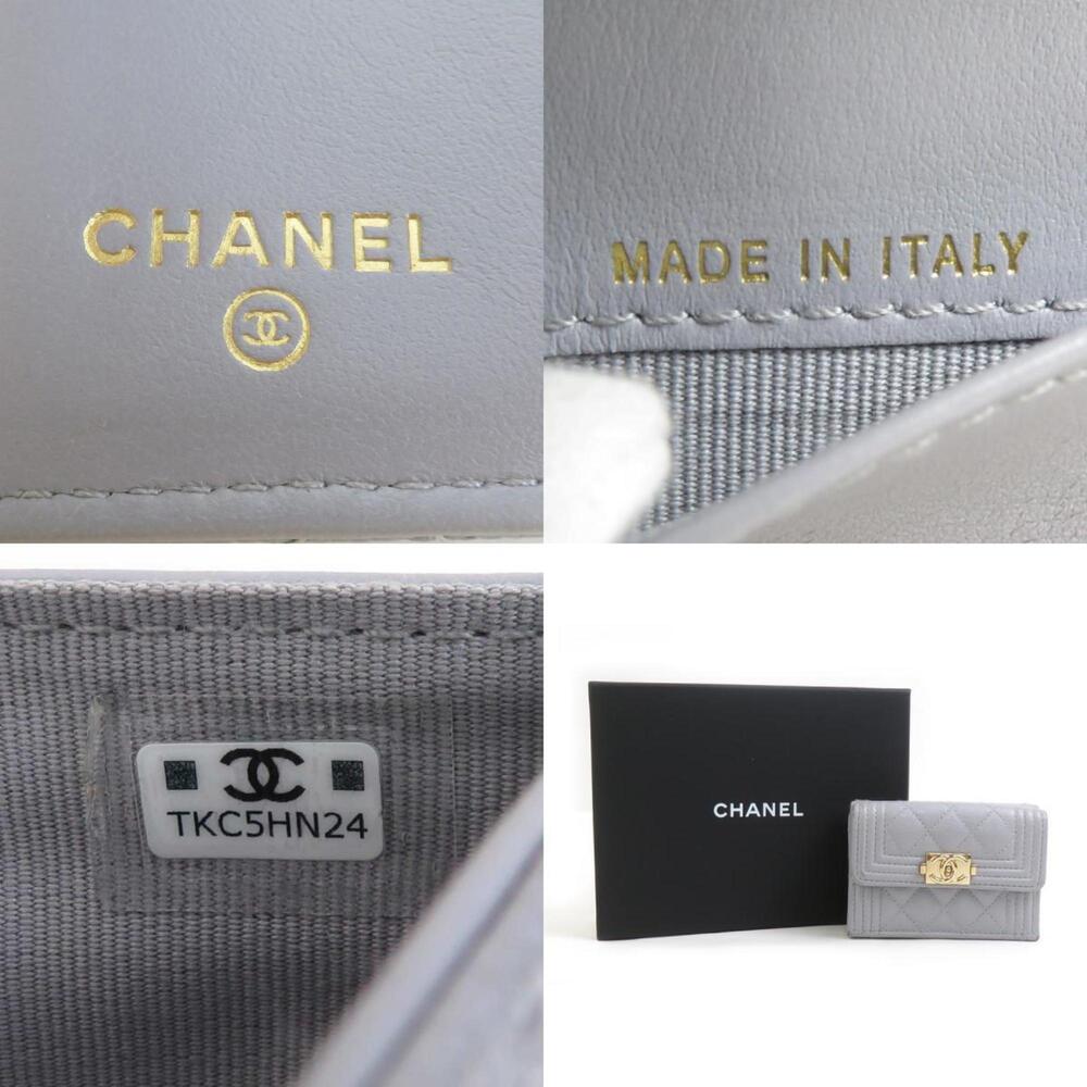 CHANEL Gray Caviar Leather Wallet - Picture 5 of 5